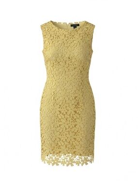 Lauren Ralph Lauren Yellow Floral Lace Sheath Dress